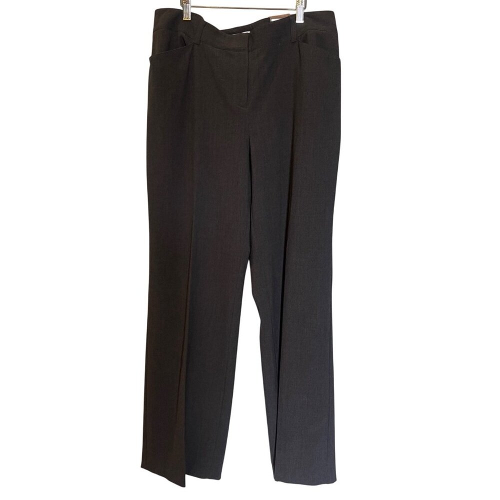 Chicos Womens Old Money Wide Leg Trouser Size 2 Heather Grey Career US 10/12 NWT